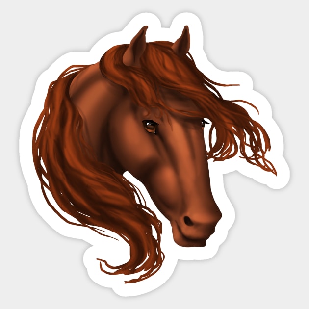 Horse Head - Sorrel Sticker by FalconArt